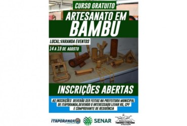 Curso de “Artesanato em Bambu” está com vagas abertas em Itaporanga