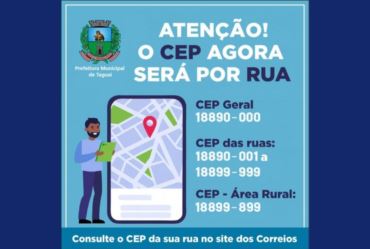 Correios vai alterar CEP do município de Taguaí