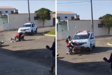 Dupla cai de moto e é atingida por viatura da Polícia Militar durante perseguição em  Itaporanga