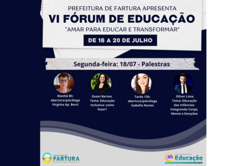 Segunda-feira (18) teve início “VI Fórum Municipal de Educação”, em Fartura