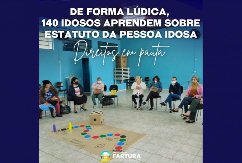 De forma lúdica, 140 idosos aprendem sobre Estatuto da Pessoa Idosa