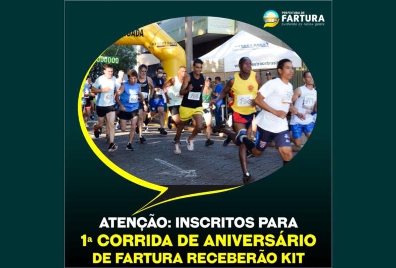 Inscritos na 1ª Corrida de Aniversário de Fartura receberão Kit