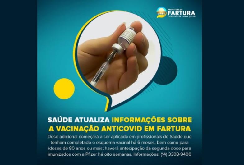 Saúde atualiza informações sobre a vacinação contra a Covid-19 em Fartura 