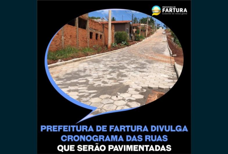 Prefeitura de Fartura divulga cronograma das ruas que serão pavimentadas