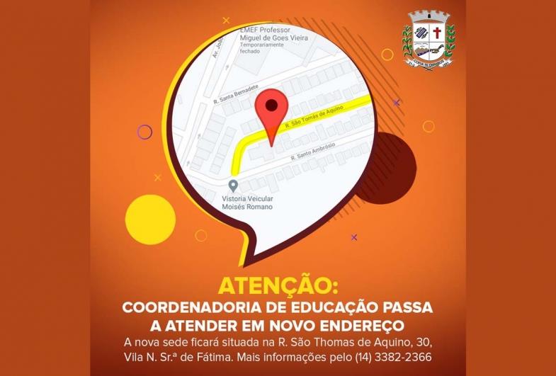 Coordenadoria de Educação passa a atender em novo endereço