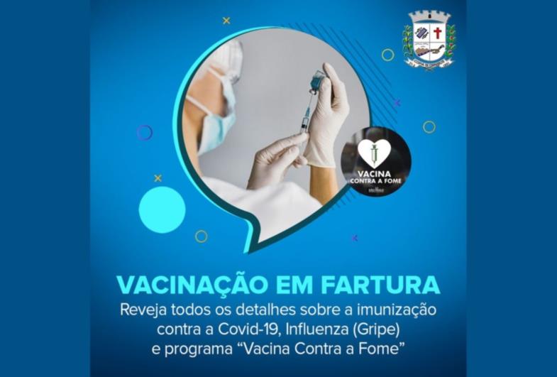 Prefeitura atualiza detalhes sobre a vacinação contra a Covid-19, Influenza (Gripe) e programa “Vacina Contra a Fome”