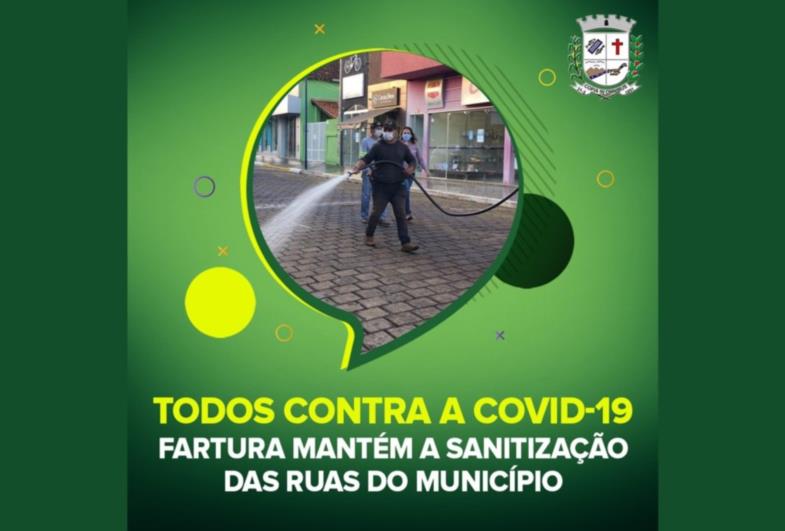 Sanitização passa por vários pontos da Zona Urbana de Fartura, na sexta-feira (16)