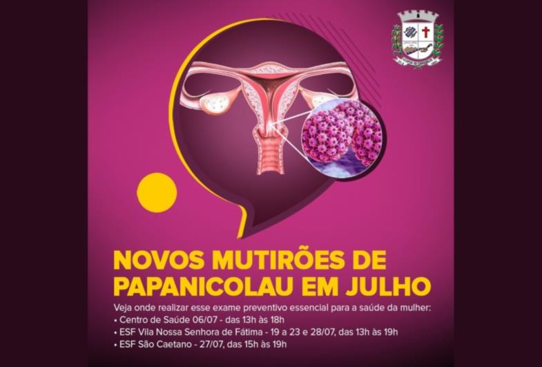 Centro de Saúde e ESFs Vila Nossa Senhora de Fátima e São Caetano realizam novos Mutirões de Papanicolau no mês de julho