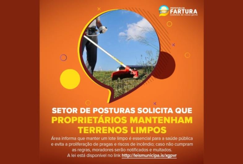 Setor de Posturas solicita que proprietários mantenham terrenos limpos