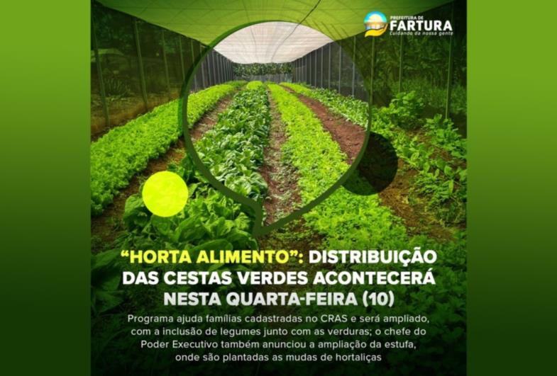 “Horta Alimento”: distribuição das cestas verdes acontecerá nesta quarta-feira (10)