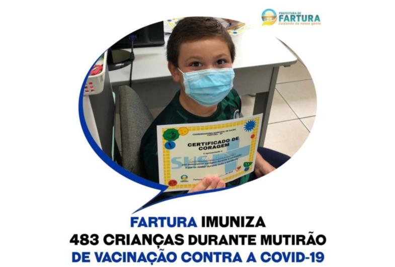 Fartura imuniza 483 crianças durante mutirão de vacinação contra a Covid-19