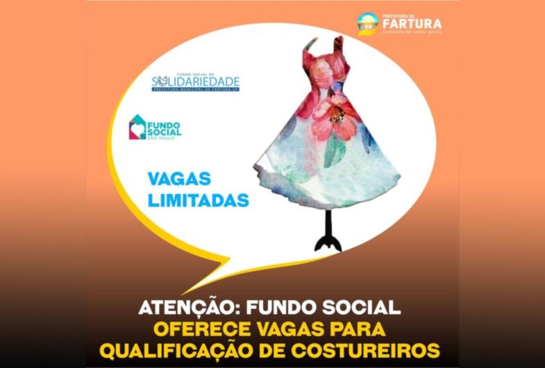 Atenção Fartura: Fundo Social oferece vagas para qualificação de costureiros