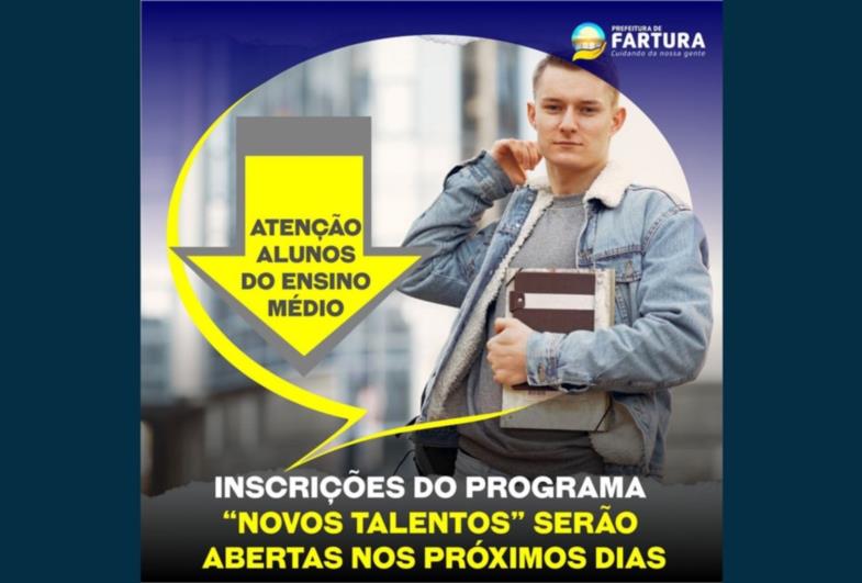 Inscrições do Programa “Novos Talentos” serão abertas nos próximos dias