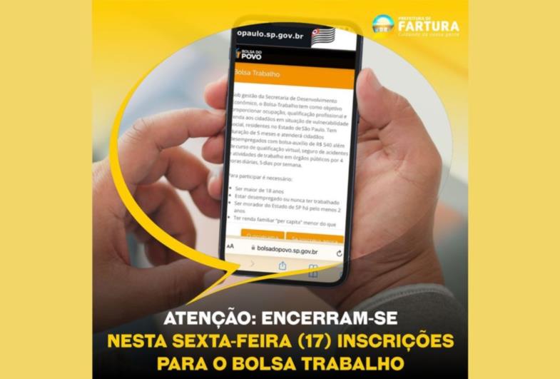 Encerram-se nesta sexta-feira (17) inscrições para o Bolsa Trabalho