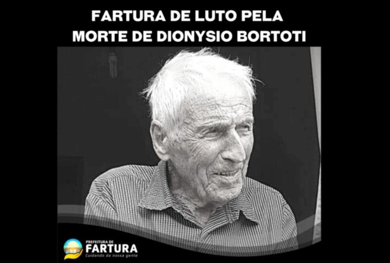 Fartura de luto pela morte de Dionysio Bortoti