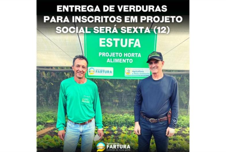 Entrega de verduras para inscritos em projeto social será na sexta (12)