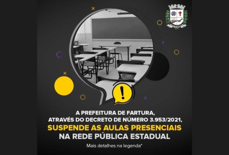 Fartura também suspende aulas presenciais da rede estadual 