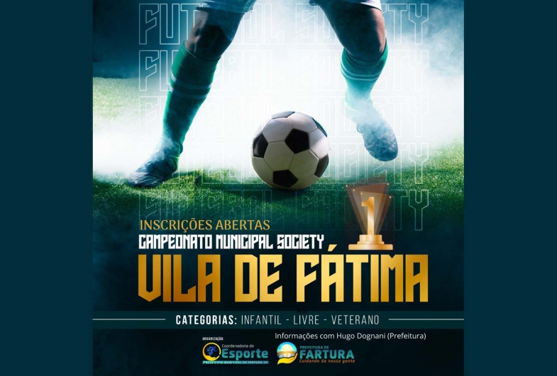 Estão abertas as Inscrições para o Campeonato de Futebol Society de Fartura