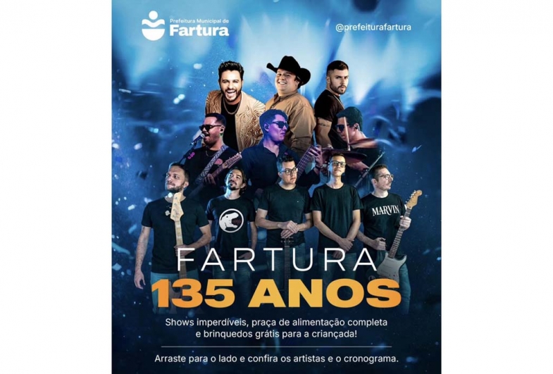 Fartura celebra 135 anos com shows e programação especial para toda a família