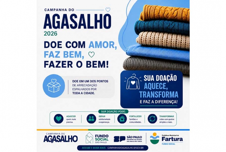 Prefeitura de Fartura e Fundo Social reforçam mobilização da Campanha do Agasalho 2026