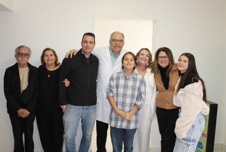 José Maria, Mara, Gustavo, Dr. Rui, Ruizinho, Dra. Gabriela, Dra. Adriana e Rafaela