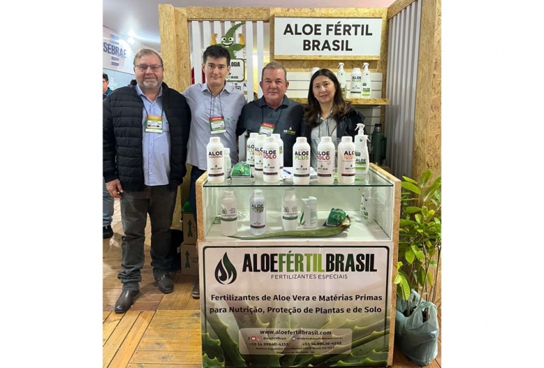 Equipe da Aloe Fértil Brasil na Hortitec 2025