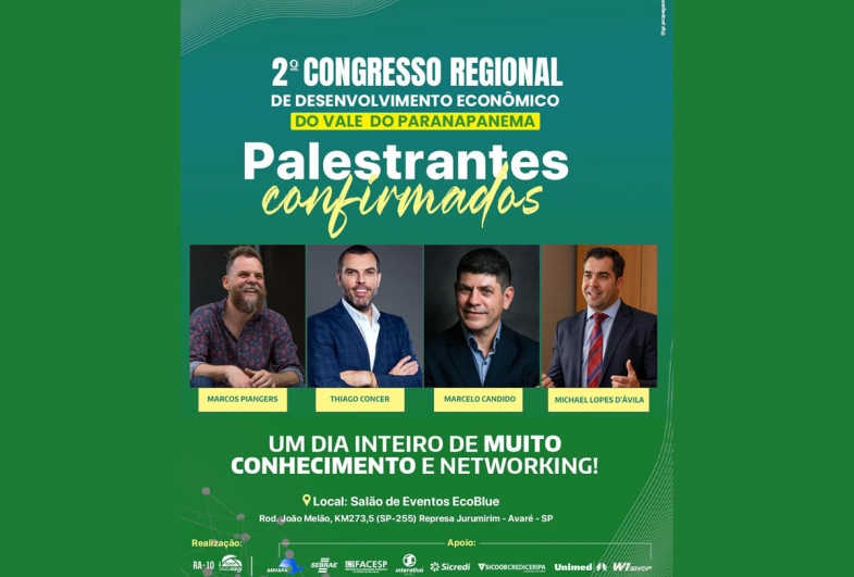 2º Congresso do Vale do Paranapanema reúne lideranças e oportunidades em Avaré nesta quinta, 27