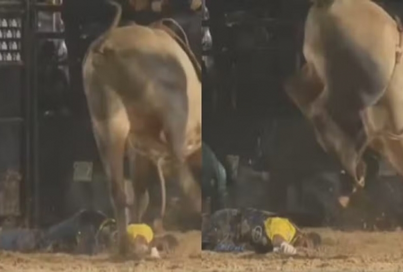 Peão fratura costela ao ser atingido por touro em rodeio em Avaré