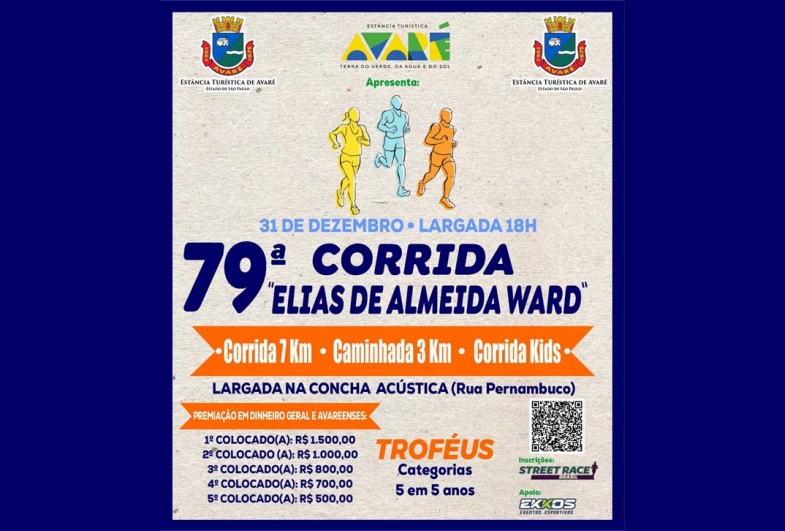 Corrida Elias Ward segue com inscrições abertas até 29 de dezembro em Avaré