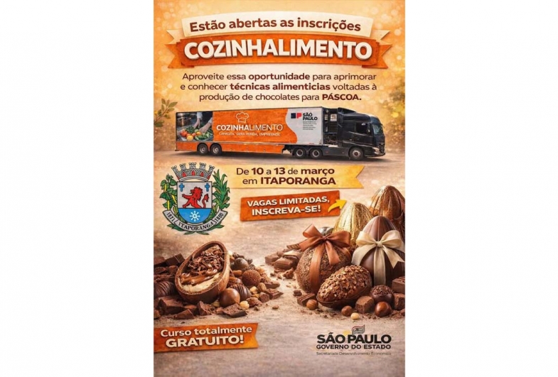 Itaporanga recebe Carreta CozinhAlimento com curso gratuito especial de Páscoa