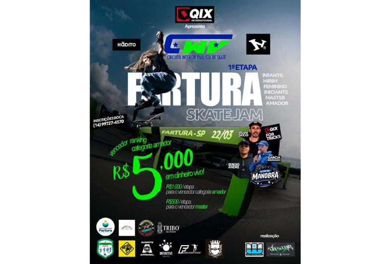 Fartura recebe etapa de abertura do Circuito  Interior Paulista de Skate