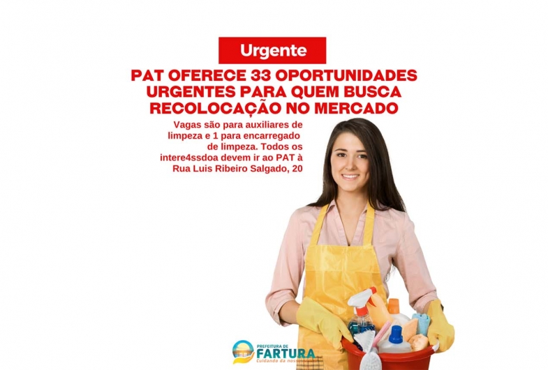 PAT oferece 33 oportunidades urgentes para quem busca recolocação no mercado