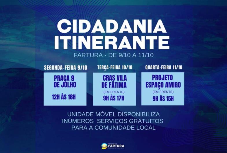 Cidadania Itinerante chega à Fartura oferecendo serviços gratuitos à população