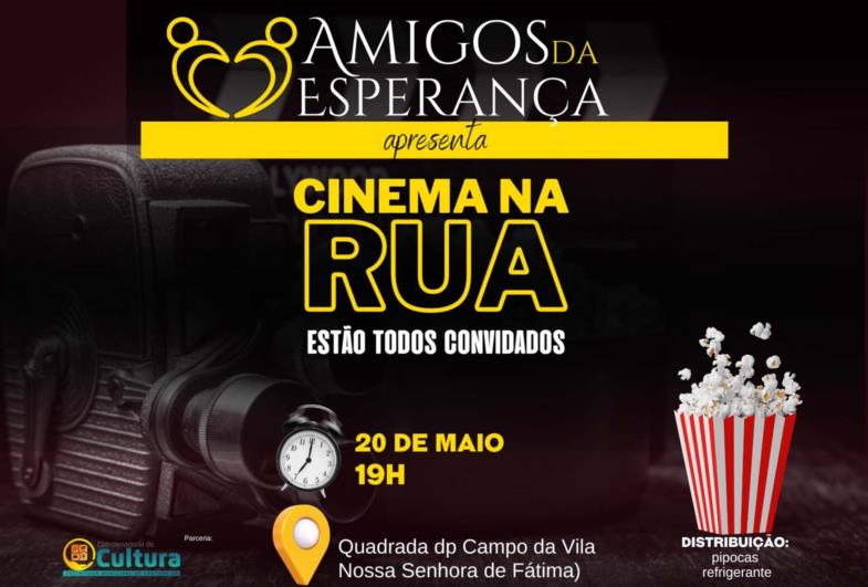 Cinema na Rua leva diversão para comunidade da Vila de Fátima
