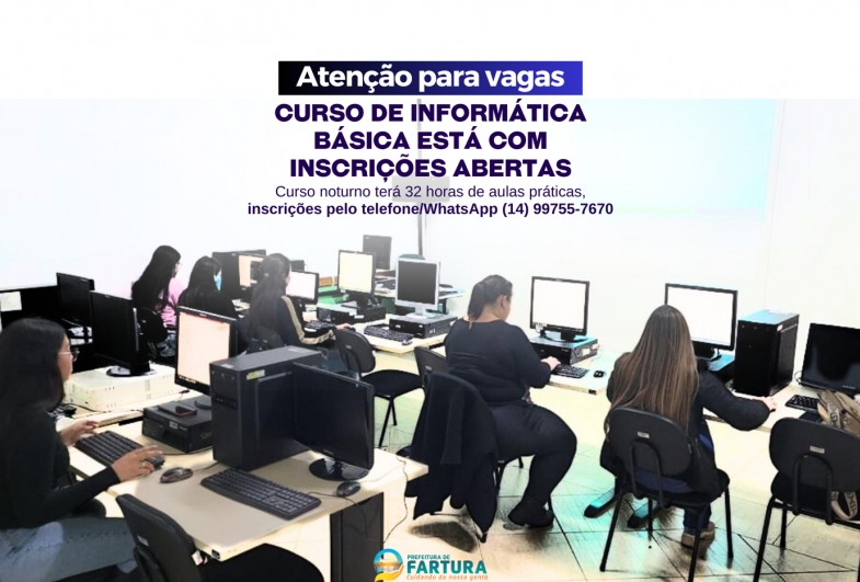 Curso de Informática Básica está com inscrições abertas