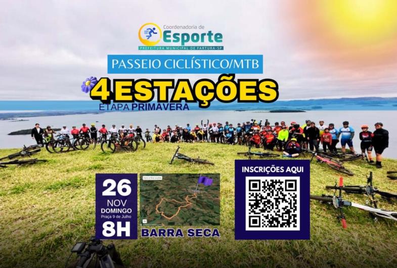 Confirmado: Etapa Primavera do Passeio Ciclístico MTB 4 Estações será no domingo (26/11)