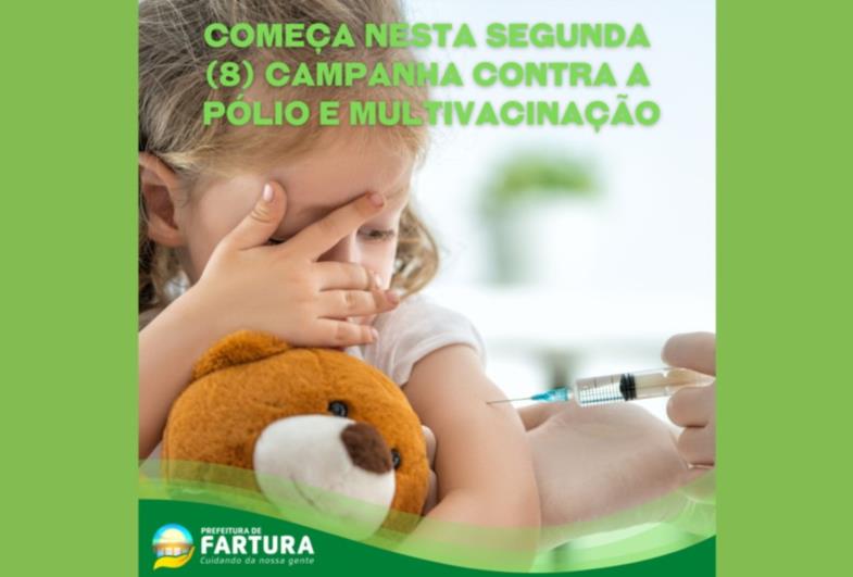 Começa nesta segunda-feira (8) Campanha contra a Pólio e Multivacinação