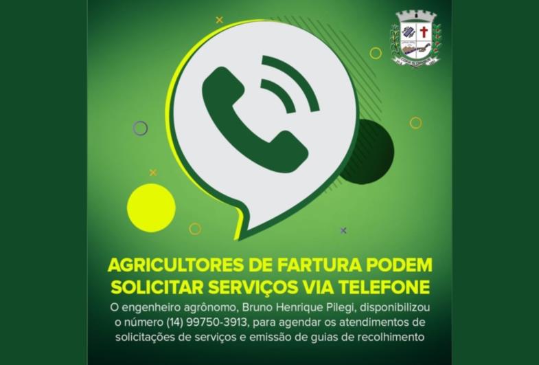 Agricultores de Fartura podem solicitar serviços via telefone