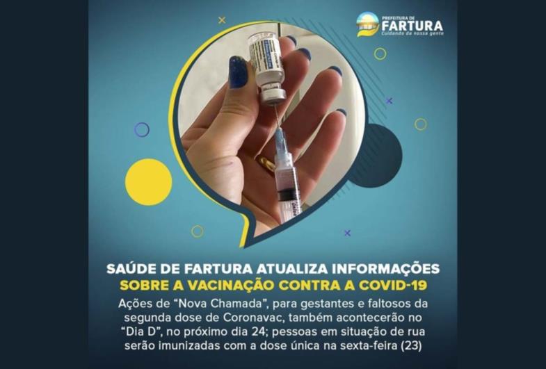 Saúde de Fartura atualiza informações sobre a vacinação contra a Covid-19