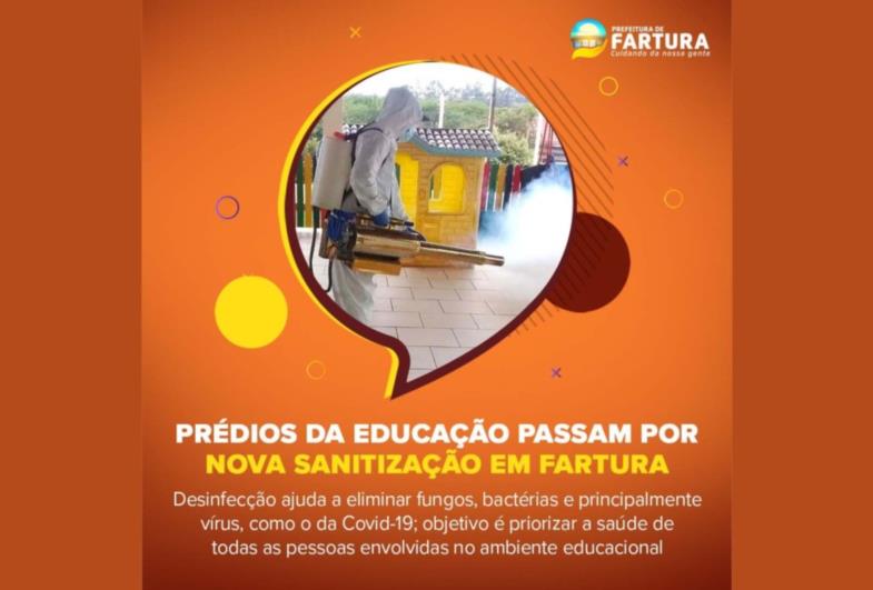 Prédios da Educação passam por nova sanitização em Fartura