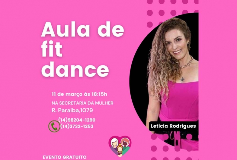 Secretaria da Mulher promove aula gratuita de fit dance na segunda, 11