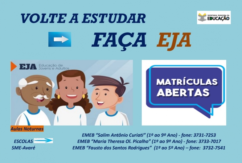 EJA de Avaré está com matrículas abertas para segundo semestre de 2024