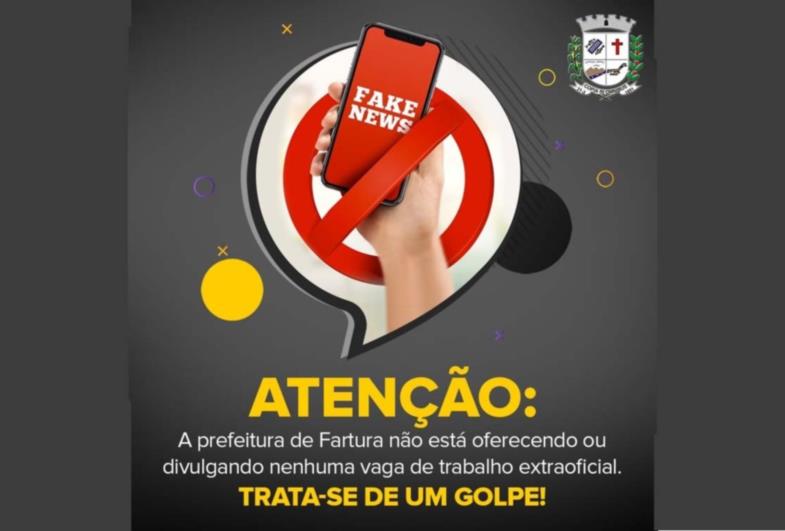 Fake News: Prefeitura não está oferecendo ou divulgando vagas de trabalho