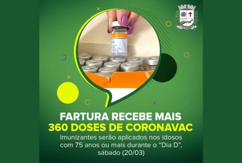 Fartura recebe mais 360 doses de CoronaVac