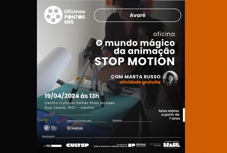 Avaré recebe oficina gratuita de Stop Motion na sexta-feira, 19