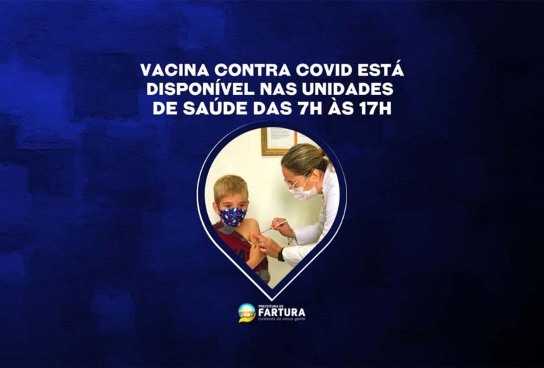 Vacina contra Covid está disponível nas unidades de Saúde das 7h às 17h