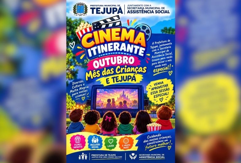 Cinema itinerante terá sessões gratuitas em Tejupá e distritos