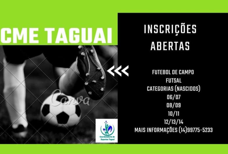 Taguaí abre inscrições para treino de Futebol de Campo e Futsal