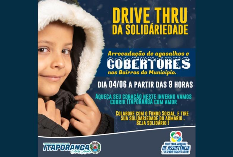 Neste sábado Itaporanga arrecada agasalhos e cobertores