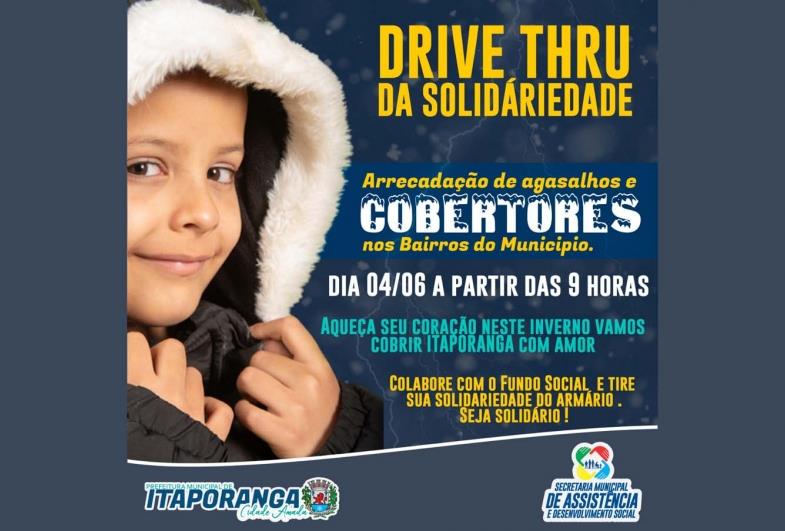 Hoje sábado Itaporanga arrecada agasalhos e cobertores